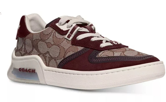 COACH Citysole Court Signature Sneaker in Burgundy (Left Shoe)